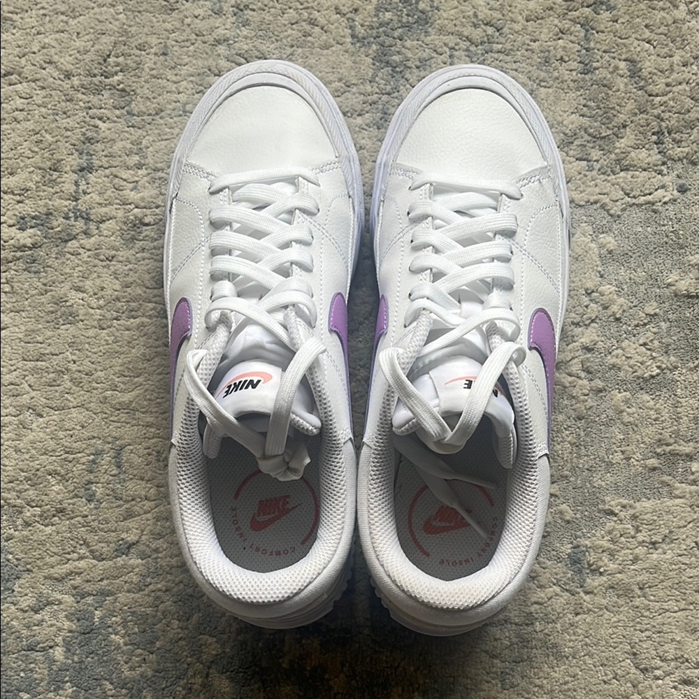 Nike White and Purple platform Sneakers - excellent condition